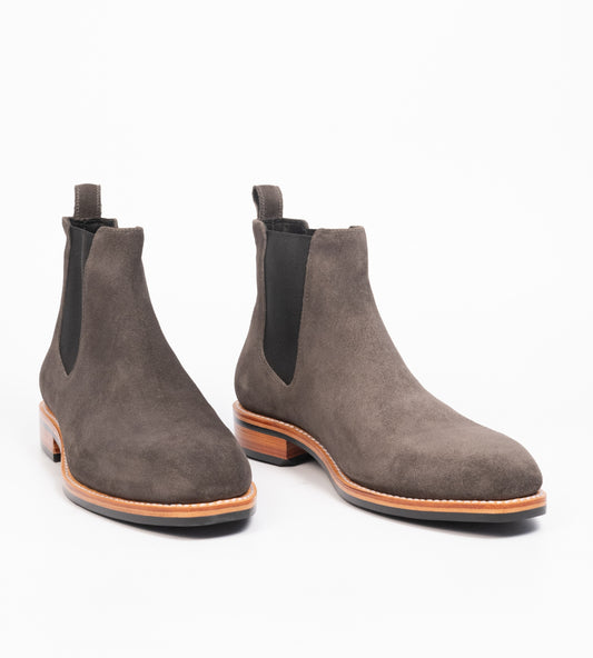 Goodyear Welted Dark Grey Suede Wholecut Chelsea Boot
