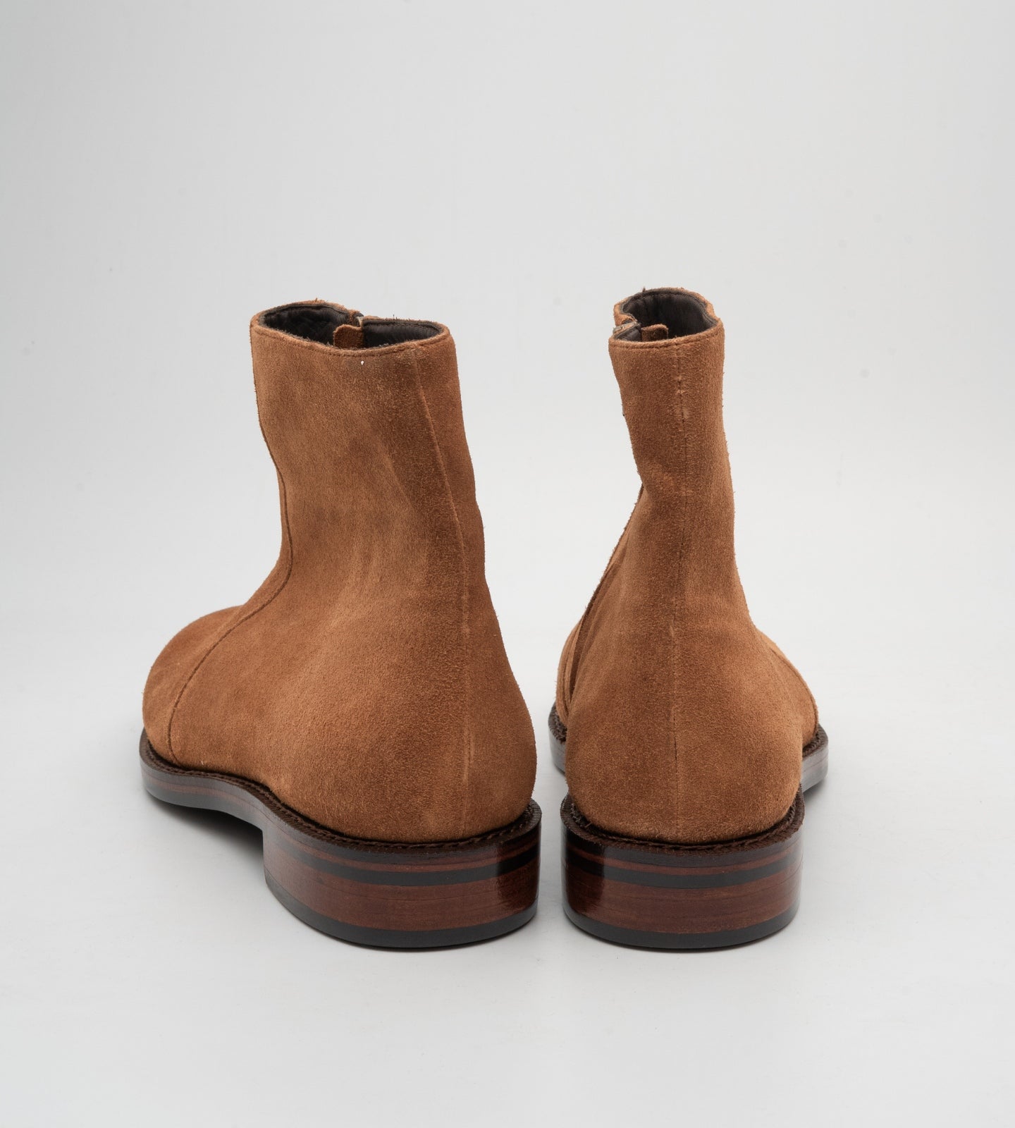 Goodyear Welted Tan Suede Zipper Chelsea Boot