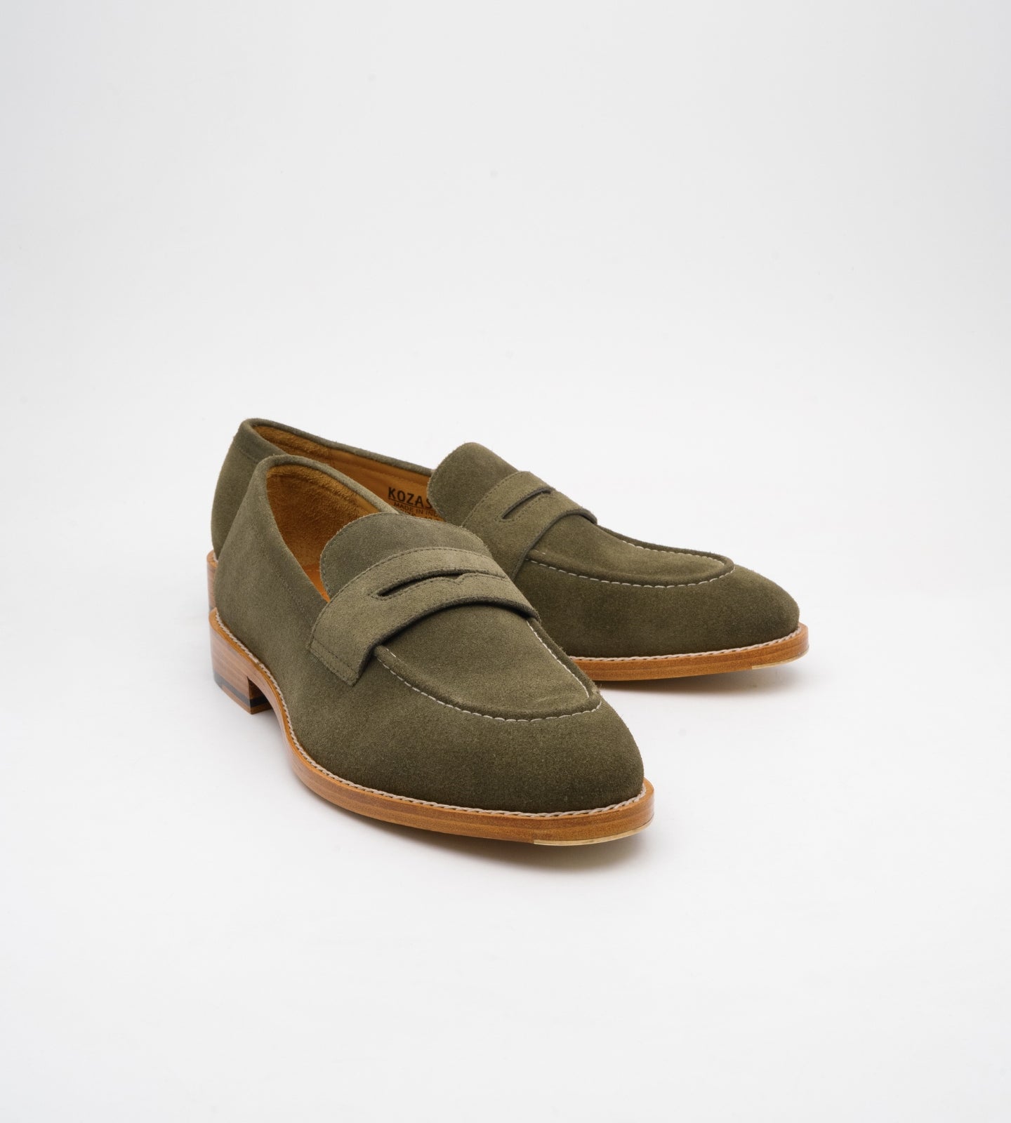 Goodyear Welted Olive Suede Penny Loafer