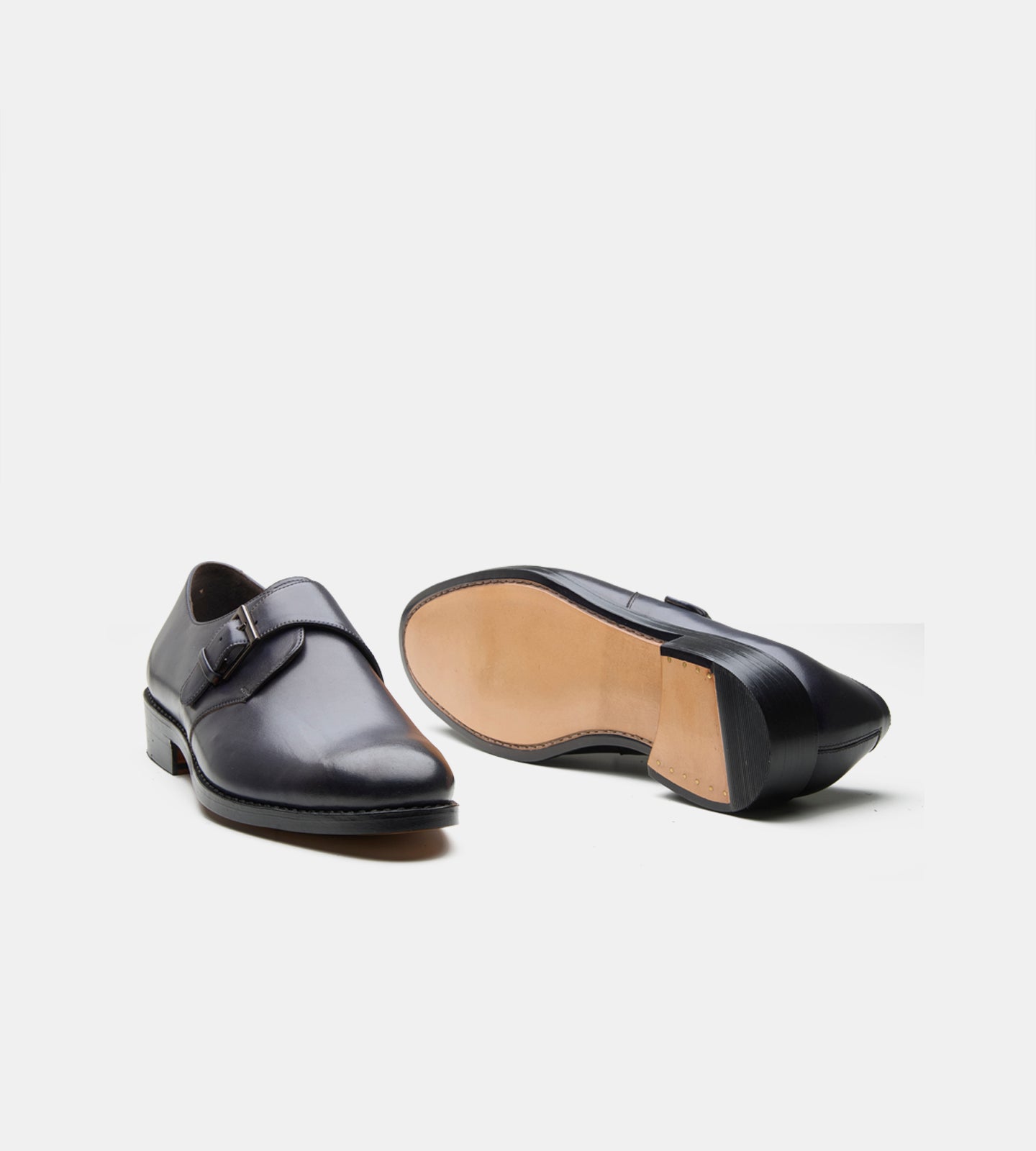 Goodyear Welted Navy Single Strap Monk Shoe