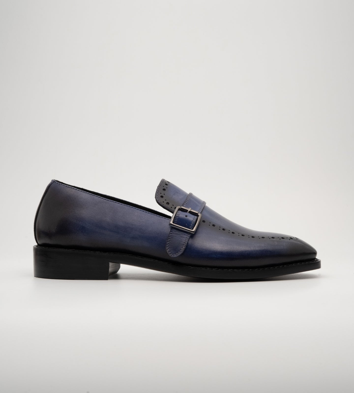 Goodyear Welted Handpainted Navy Strap Loafer
