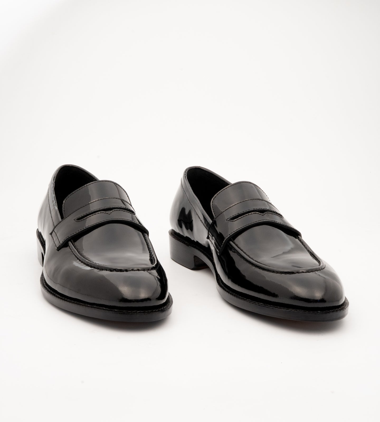 Goodyear Welted Classic Black Patent Penny Loafers