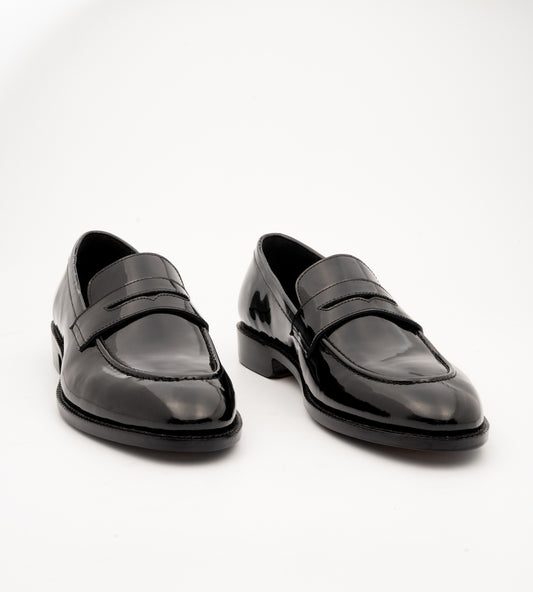 Goodyear Welted Classic Black Patent Penny Loafers