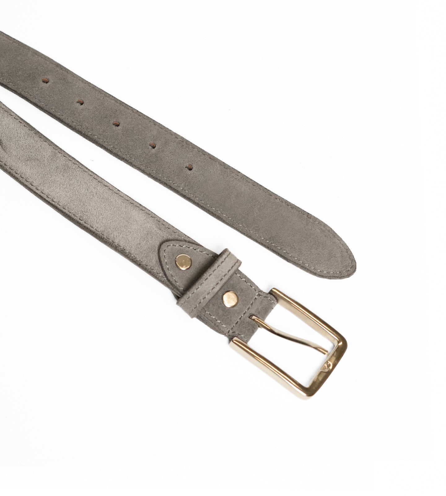 Italian Grey Suede Leather Belt