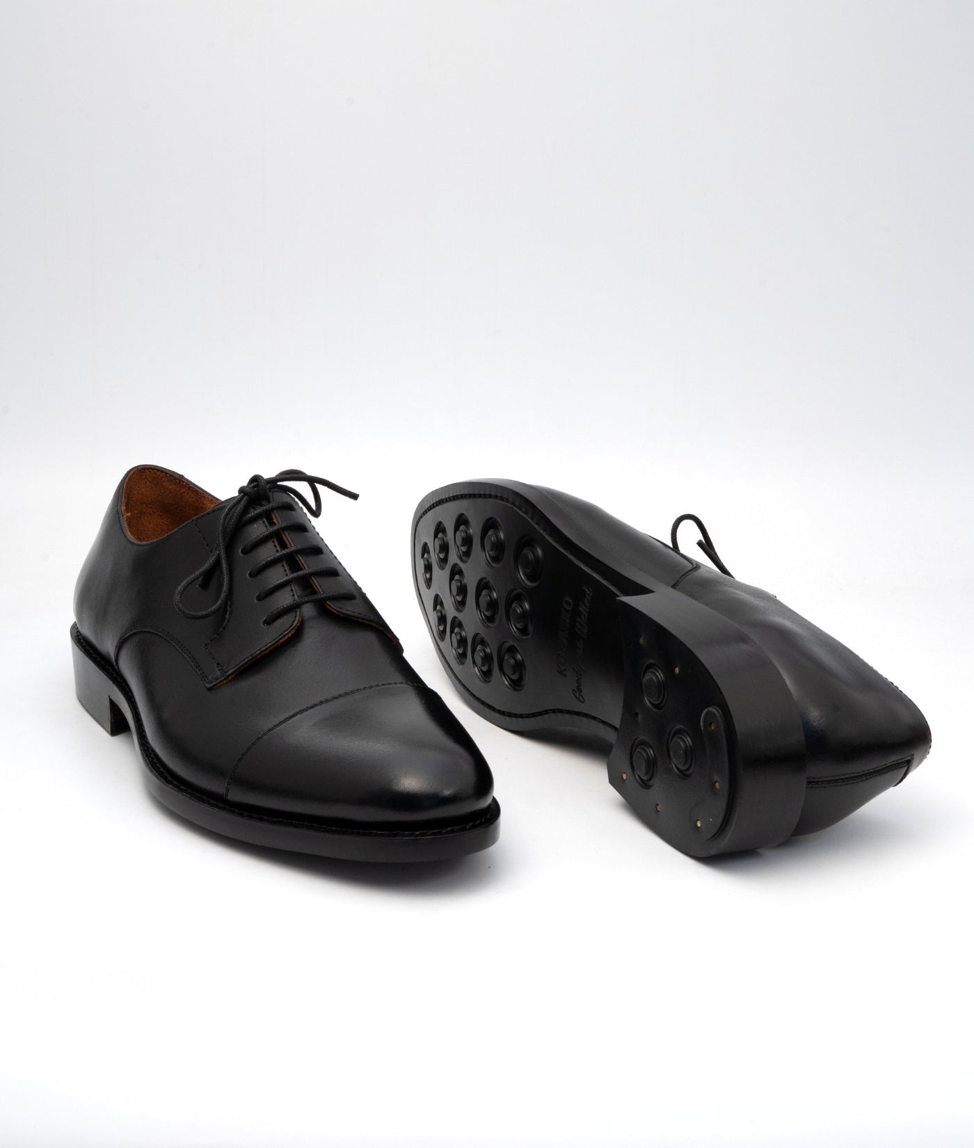 Hand Welted Classsic Black Captoe Derby
