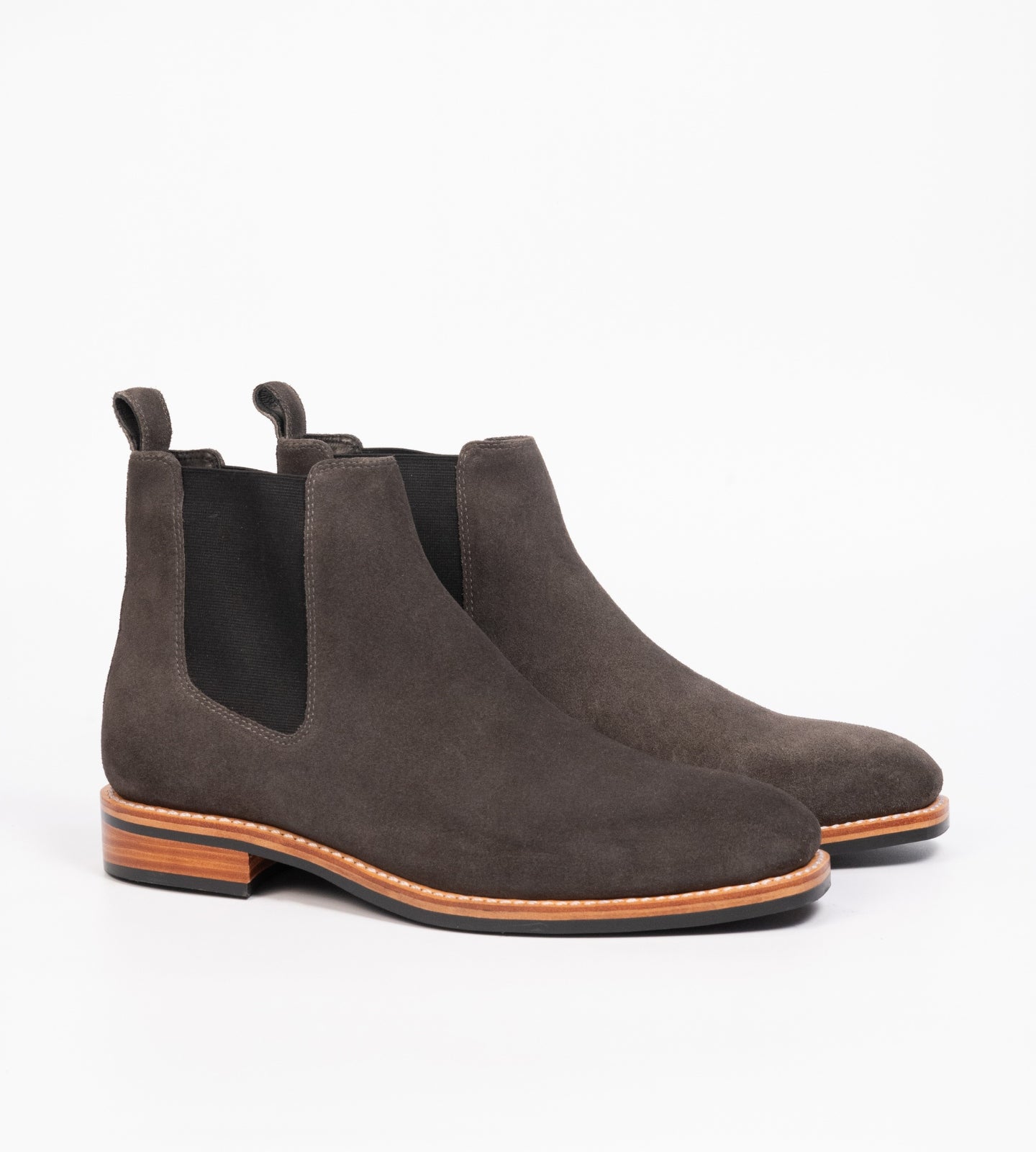 Goodyear Welted Dark Grey Suede Wholecut Chelsea Boot