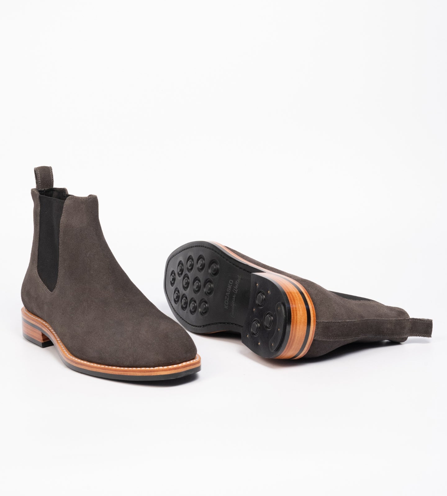 Goodyear Welted Dark Grey Suede Wholecut Chelsea Boot