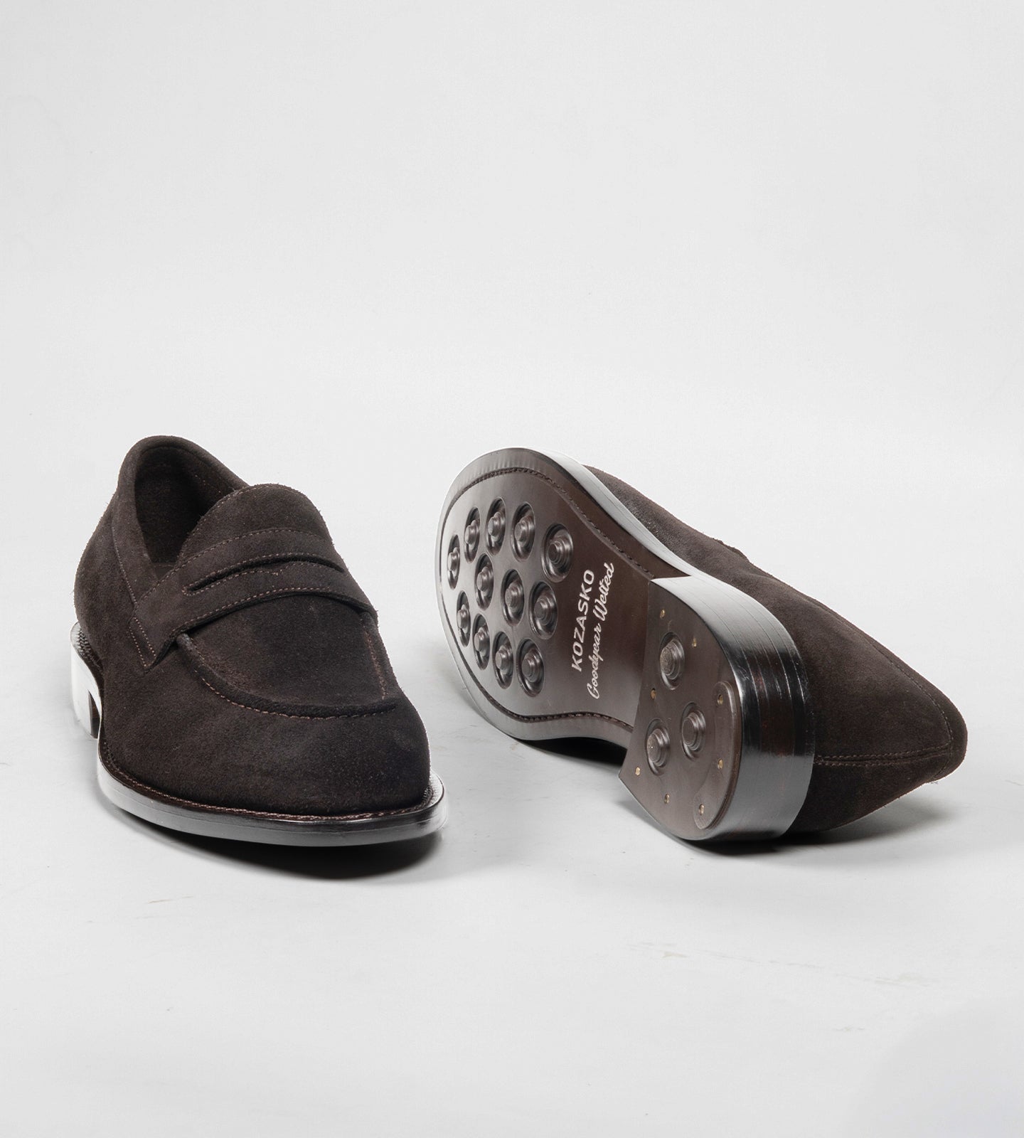 Goodyear Welted Brown Groupo Mastrotto Suede Penny Loafer