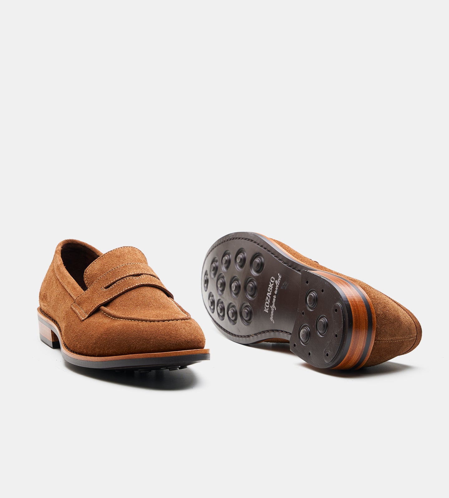 Goodyear Welted Caramel Suede Penny Loafer