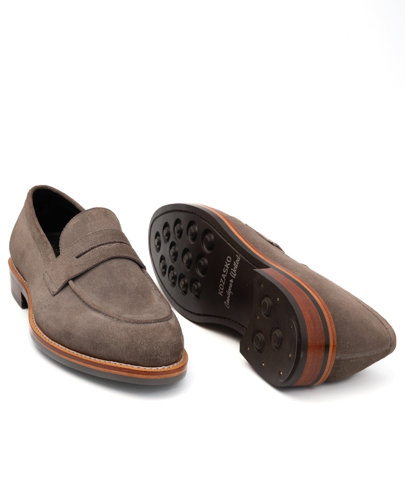 Goodyear Welted Classic Grey Suede Penny Loafer