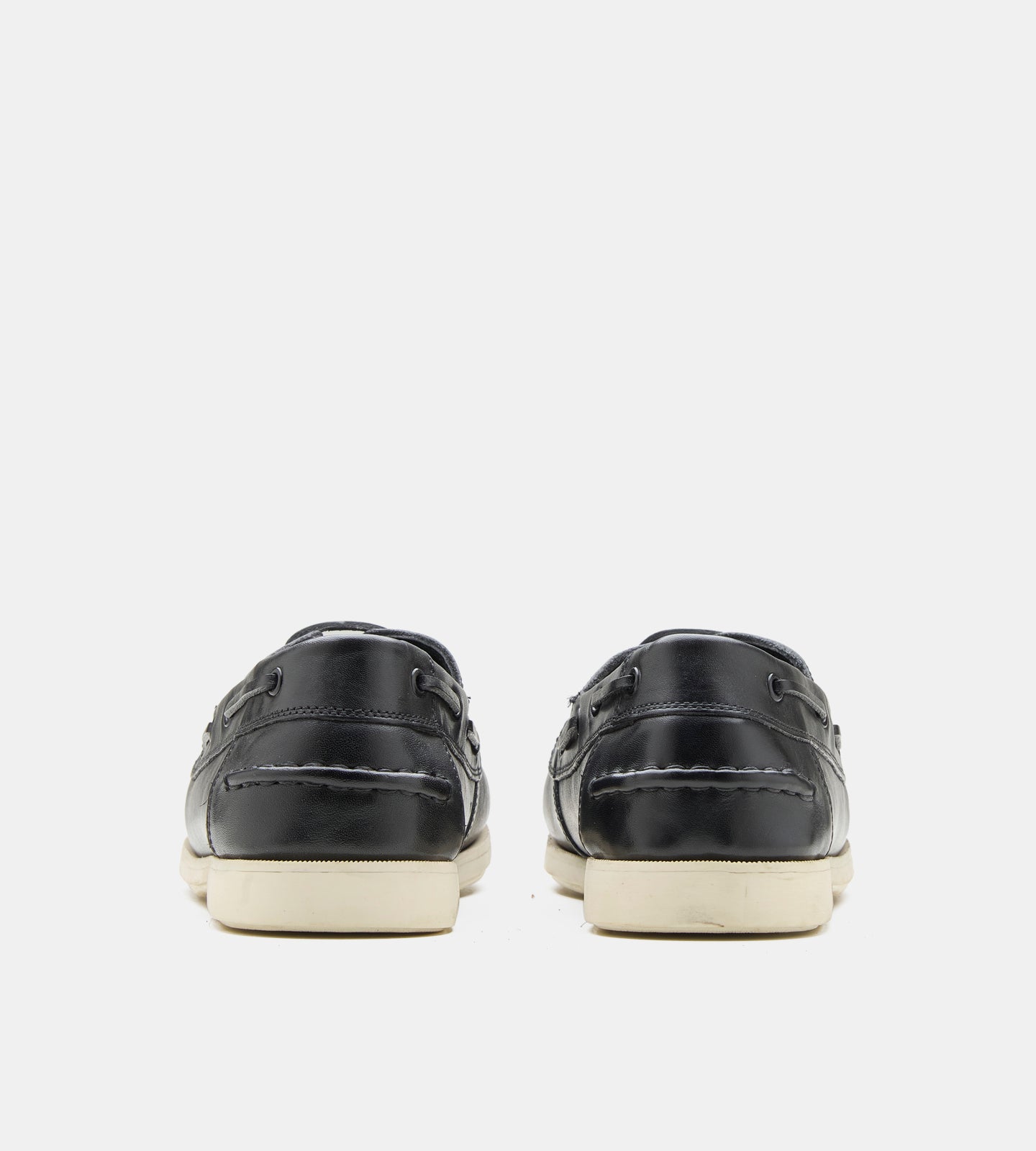 Blake Stitched Black Boat Shoe