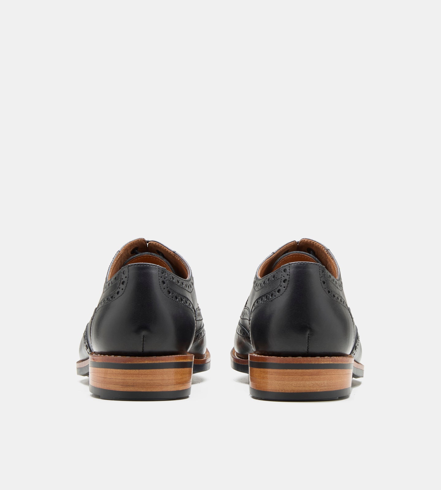 Goodyear Welted Black Leather Wingtip Oxfords