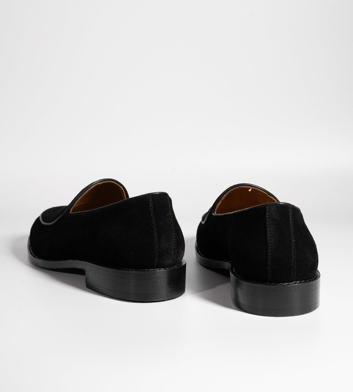 Goodyear Welted Black Suede Belgian Loafer
