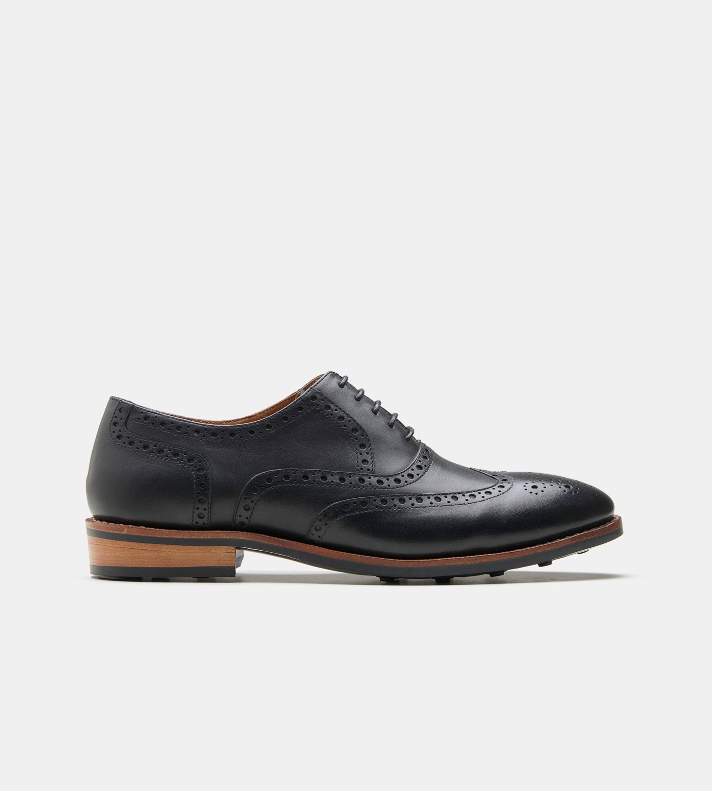Goodyear Welted Black Leather Wingtip Oxfords