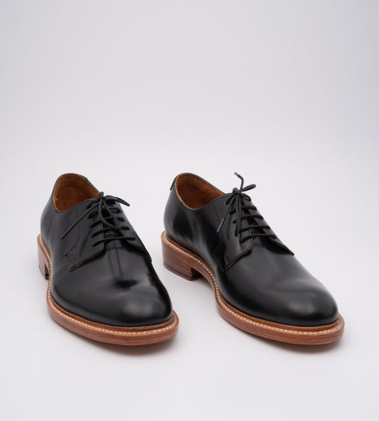 Goodyear Welted Black Plain Toe Blucher