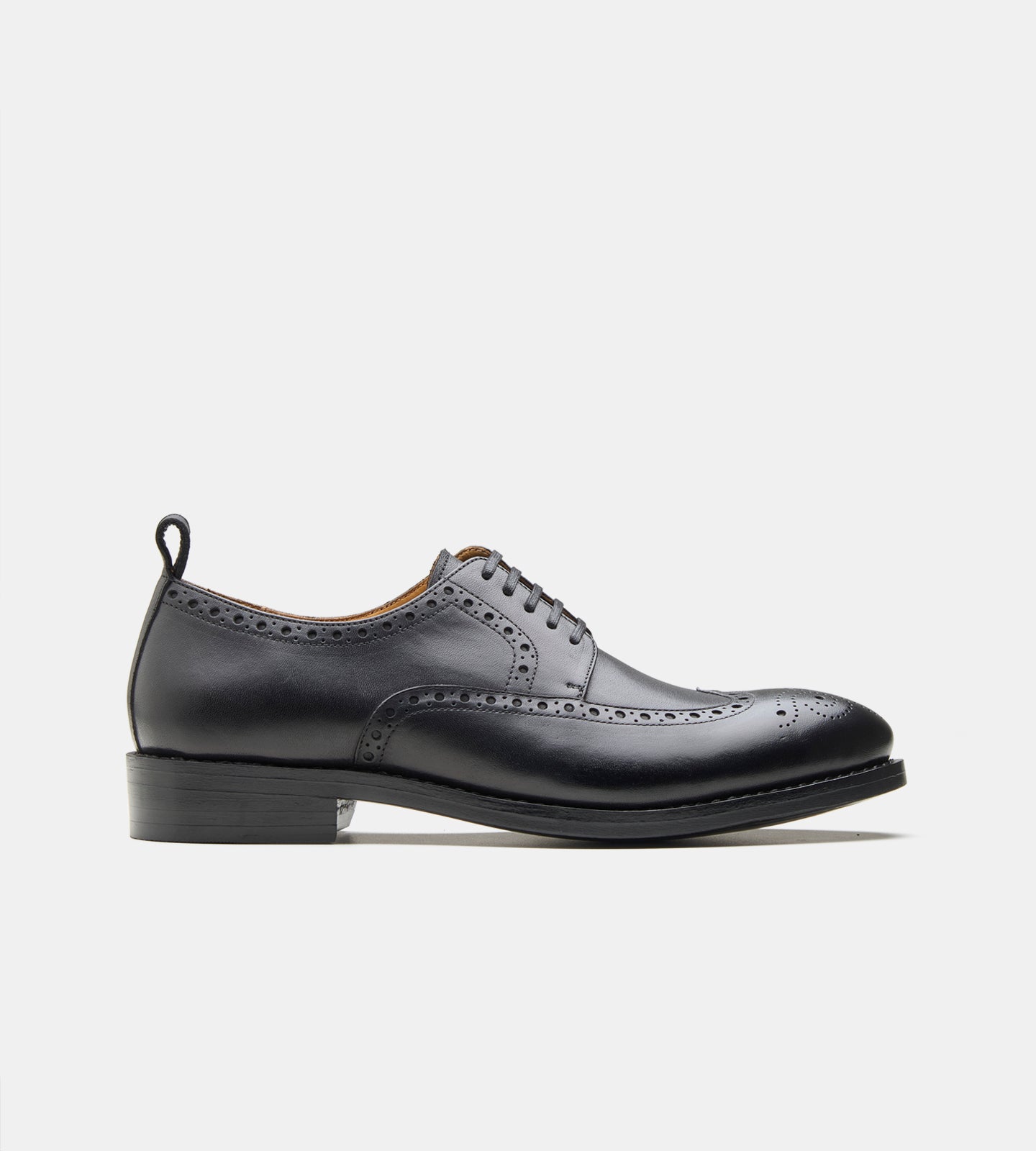 Goodyear Welted Black Wingtip Derby