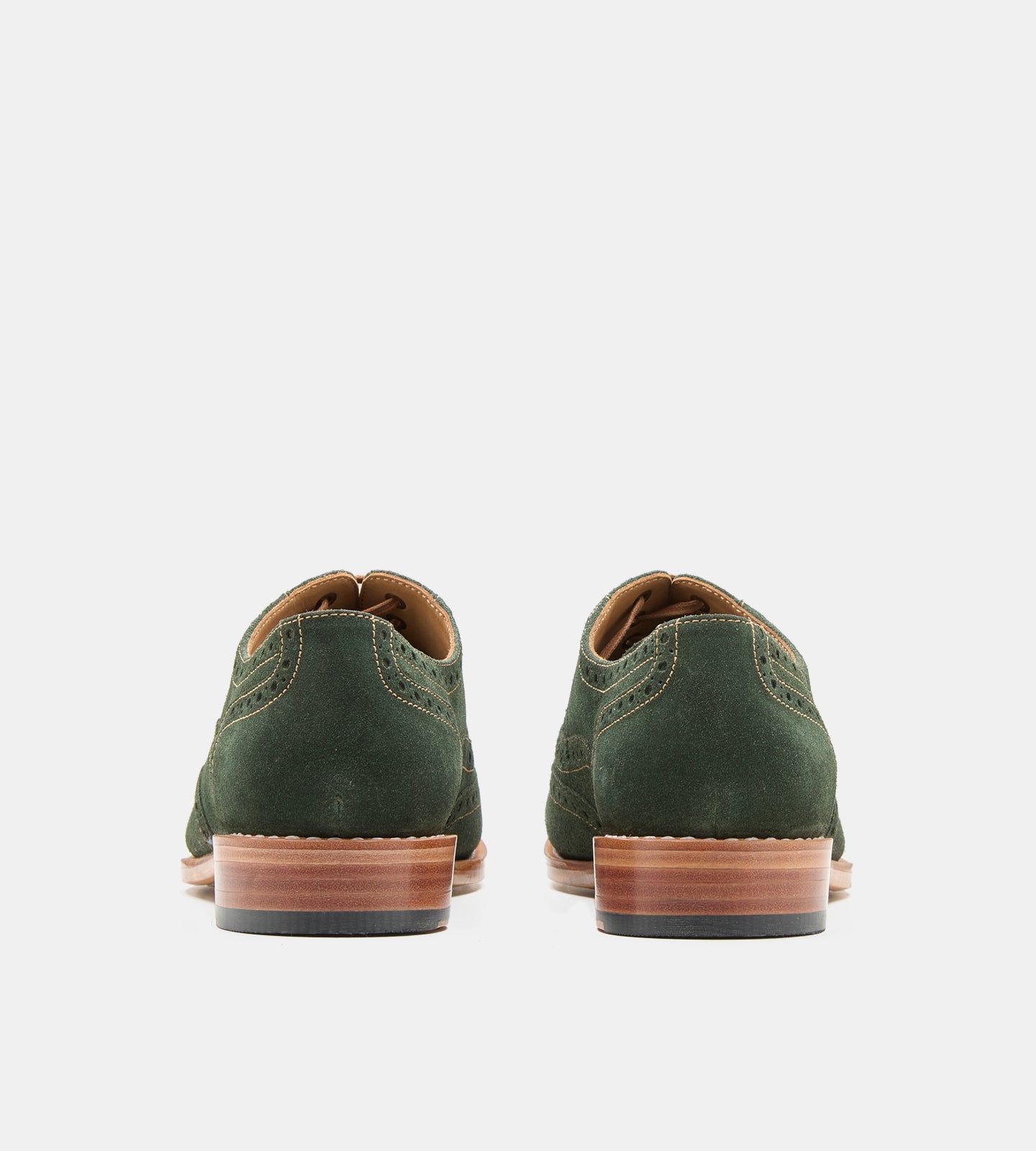 Goodyear Welted Olive Suede Wingtip Oxfords