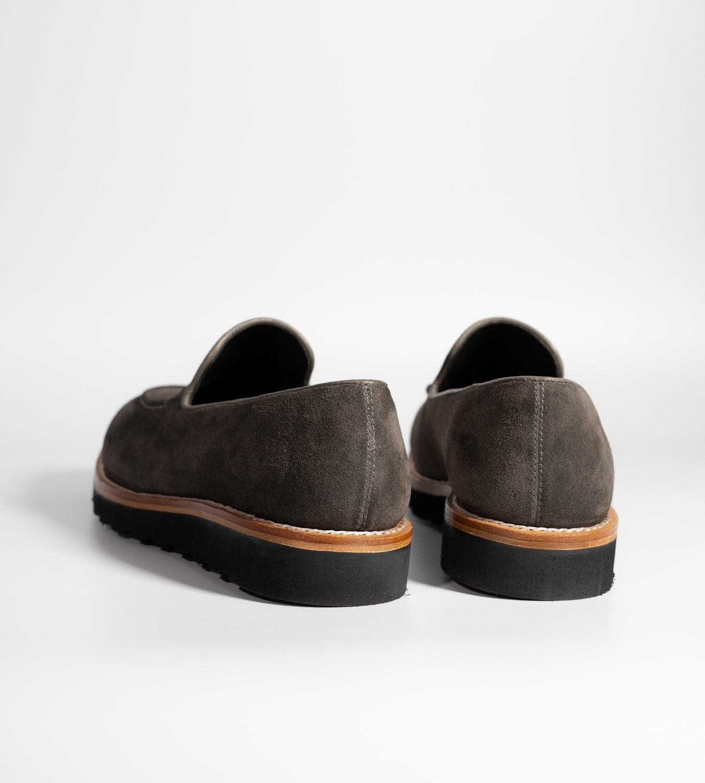 Hand-Welted Comfort Grey Suede Loafers