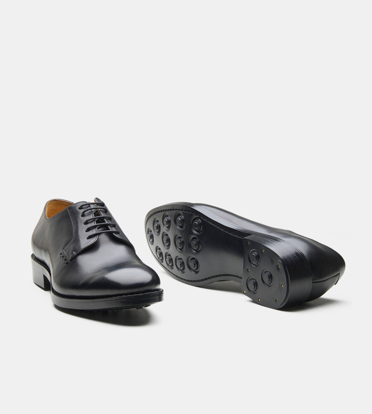 Classic Goodyear Welted Black Plain Toe Blucher