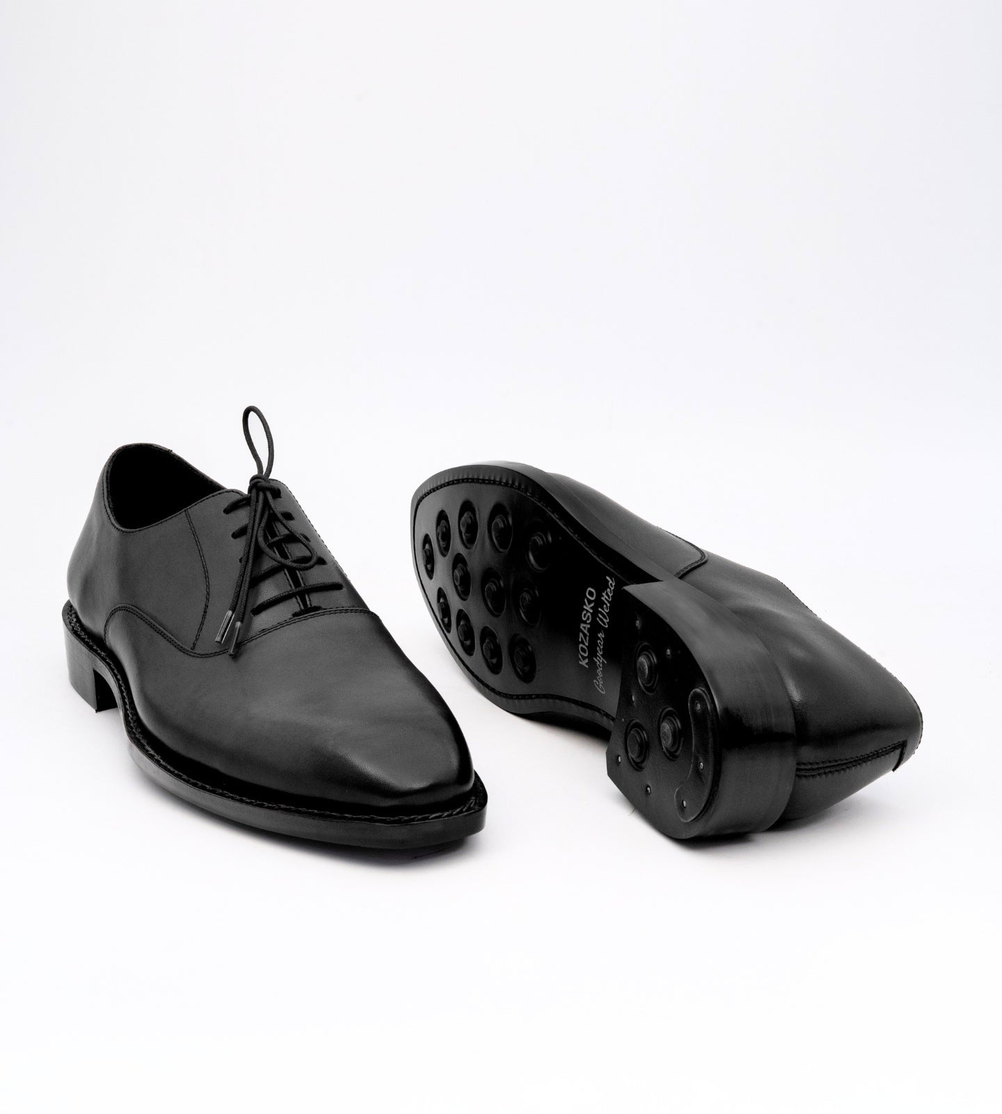 Goodyear Welted Black Chisel Toe Oxfords