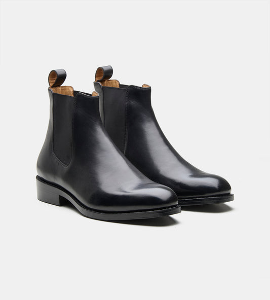 Hand-Welted Wholecut Black Chelsea Boot