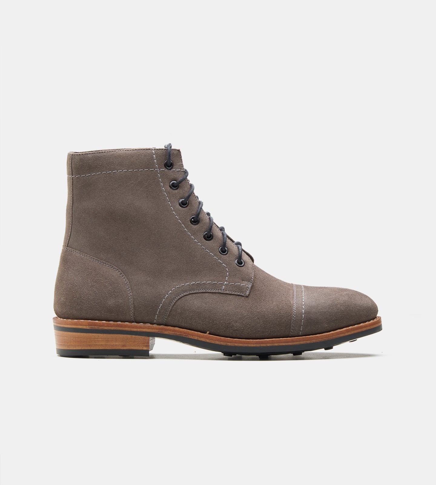 Goodyear Welted Grey Suede Captoe Boot
