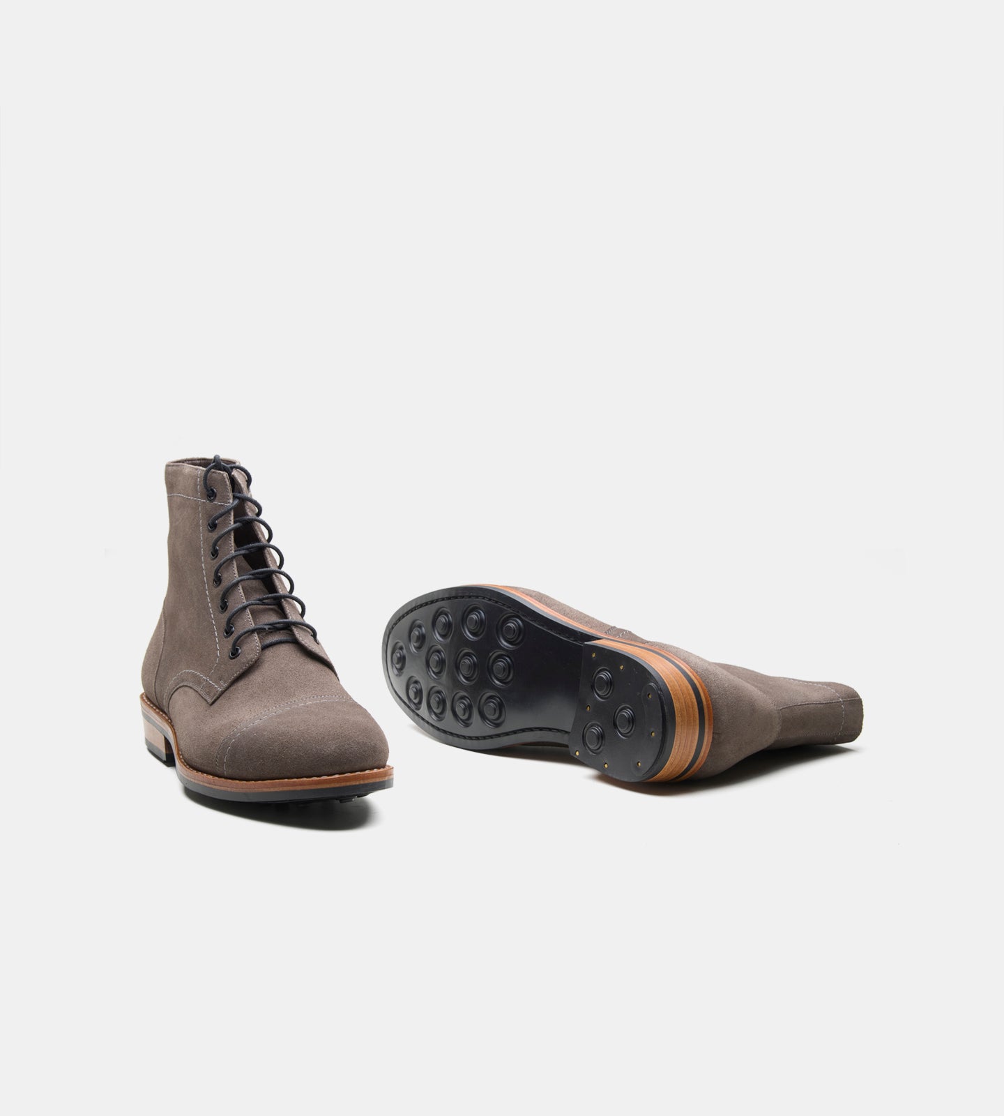 Goodyear Welted Grey Suede Captoe Boot
