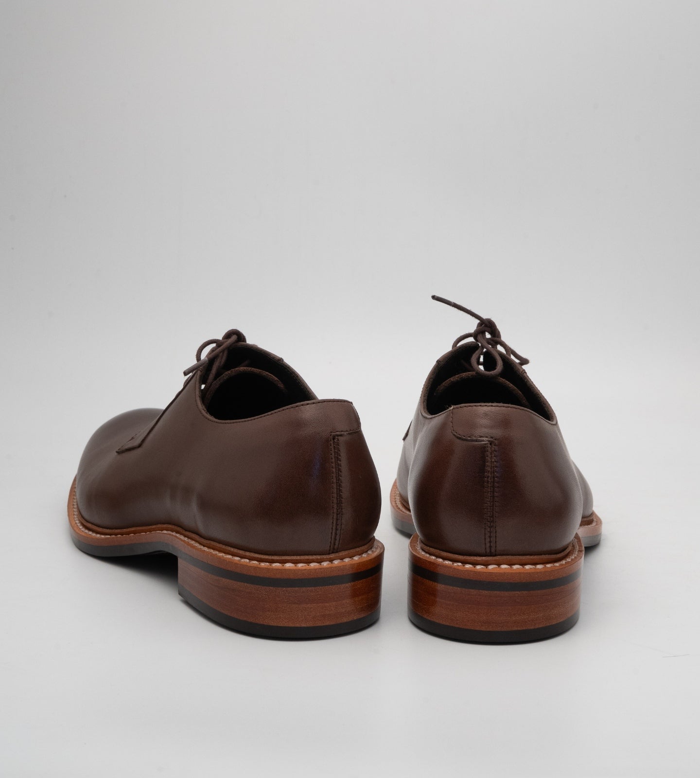 Hand-Welted Brown Plain Toe Blucher
