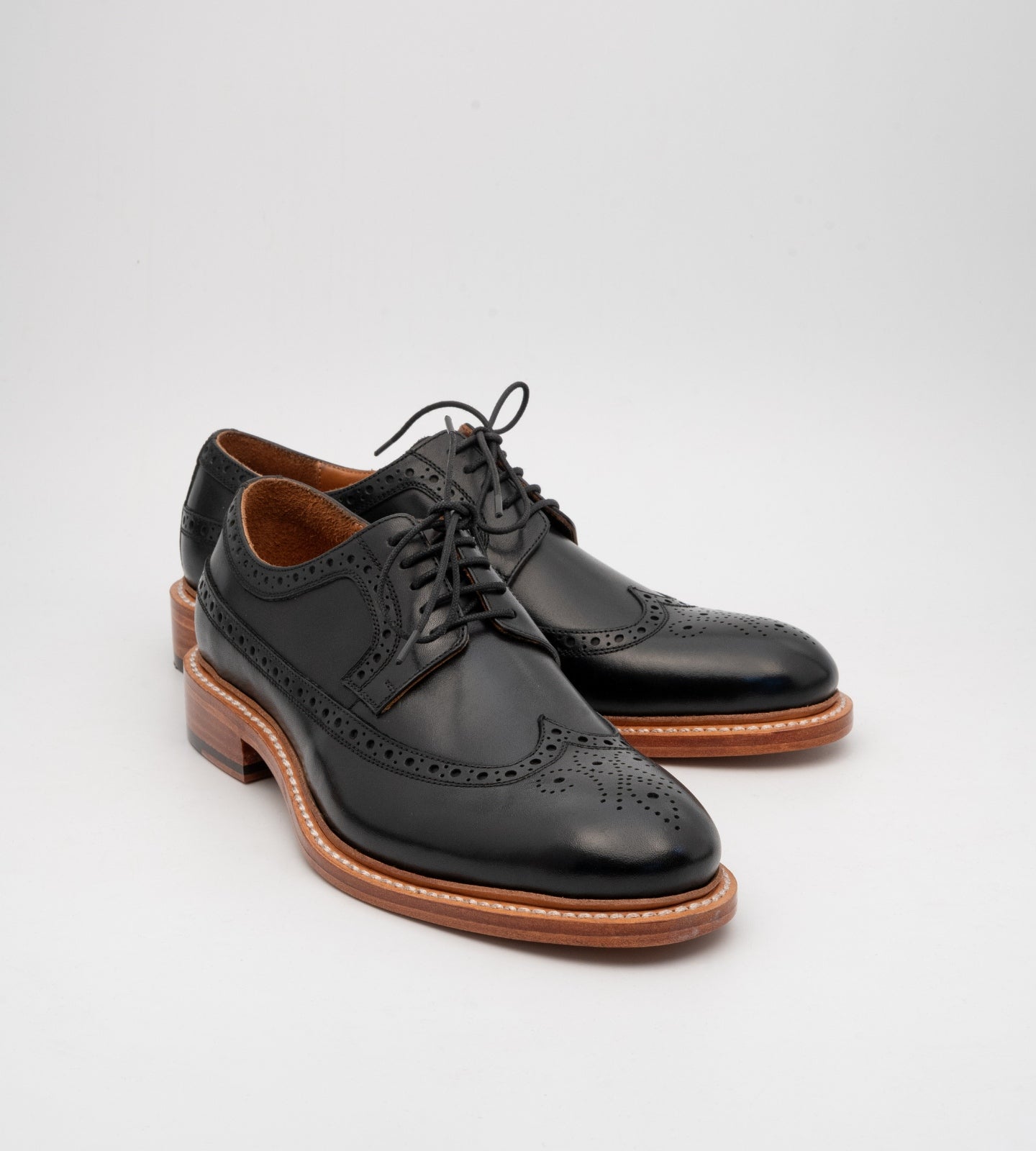 Goodyear Welted Black Longwing Blucher Shoe