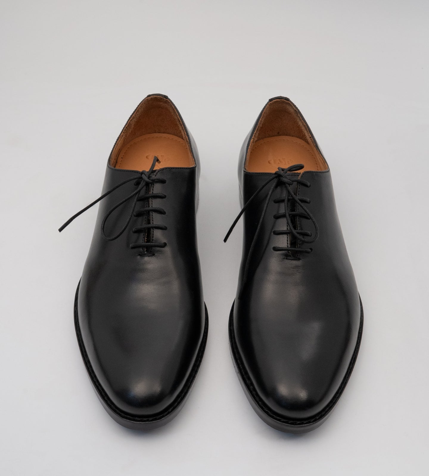 Goodyear Welted Almond Toe Black Wholecut Oxfords