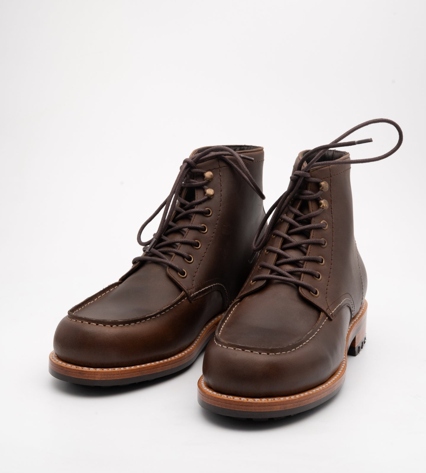 Goodyear Welted Brown Oiled Leather Moctoe Boot
