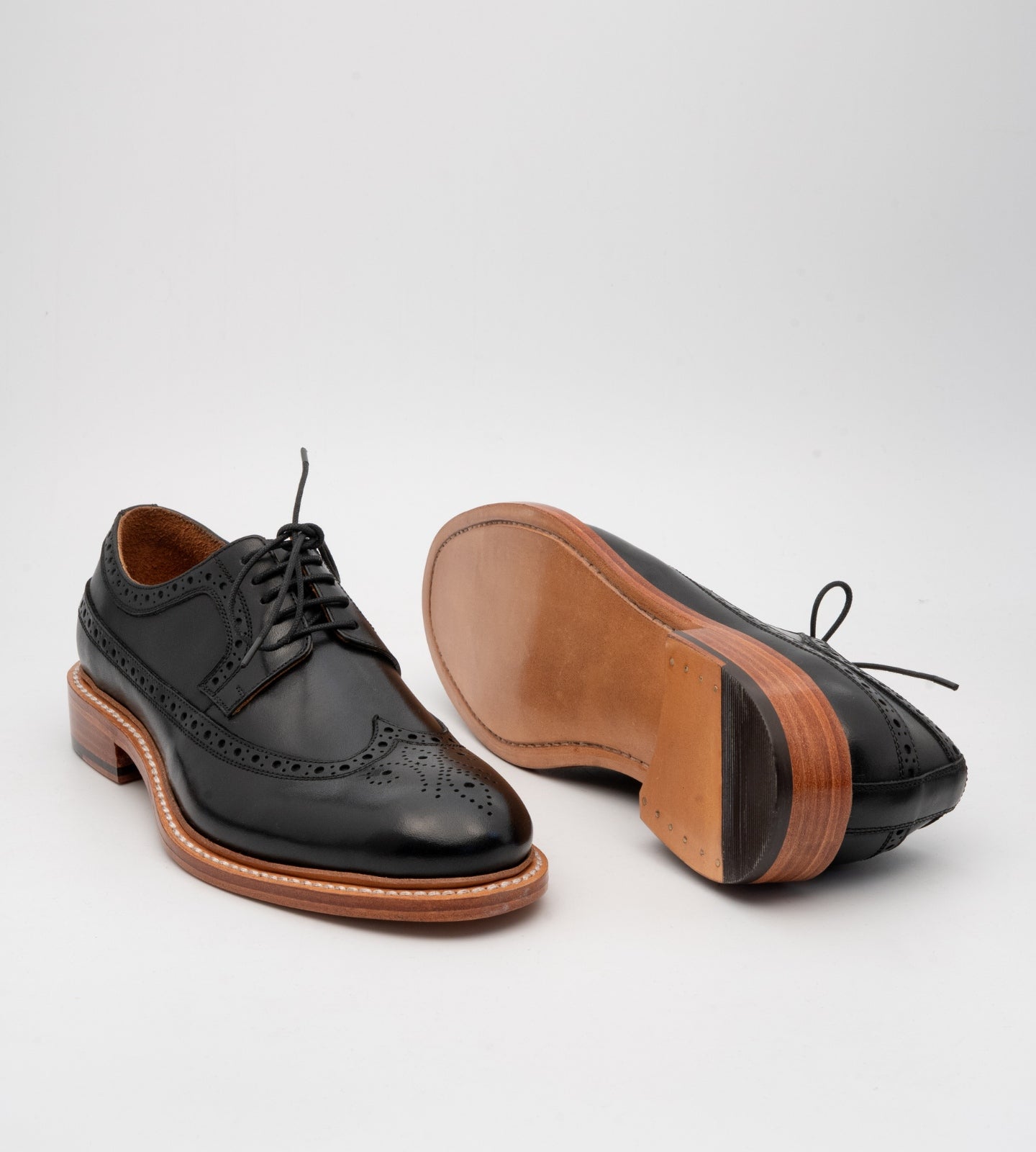 Goodyear Welted Black Longwing Blucher Shoe