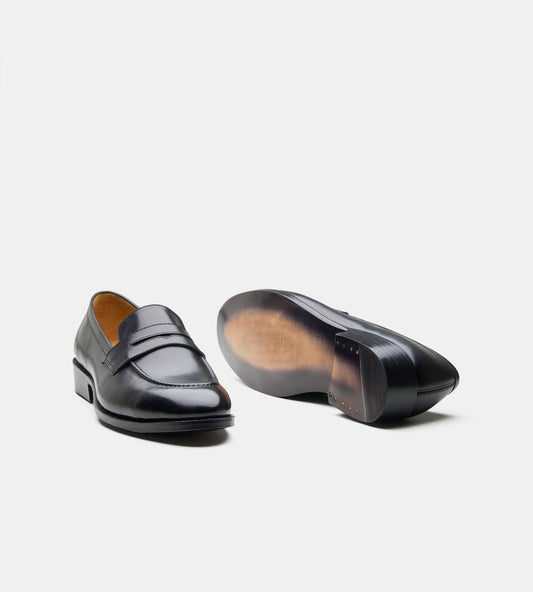 Goodyear Welted Black Penny Loafer