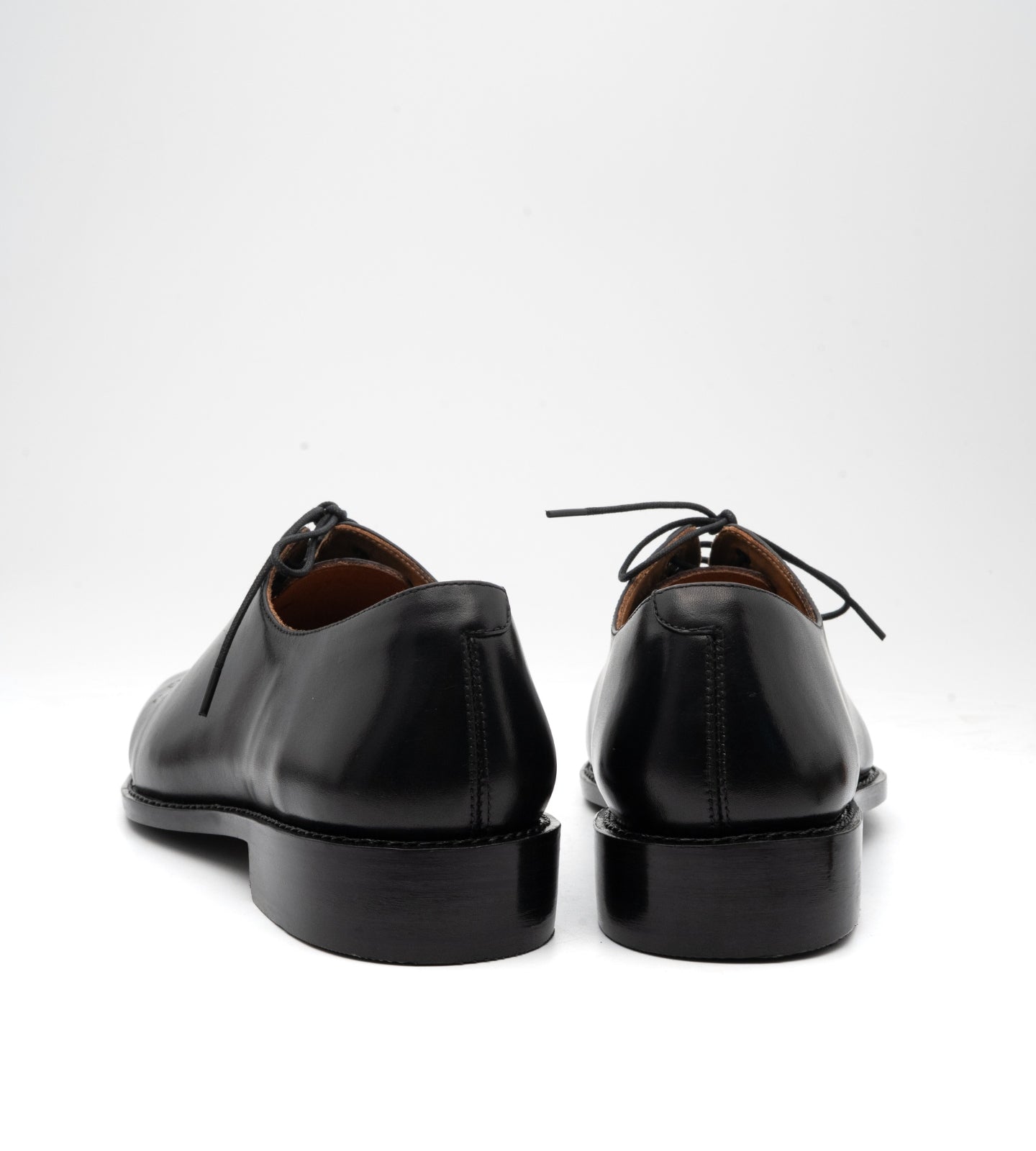 Goodyear Welted Chisel Toe Black Wholecut Oxfords