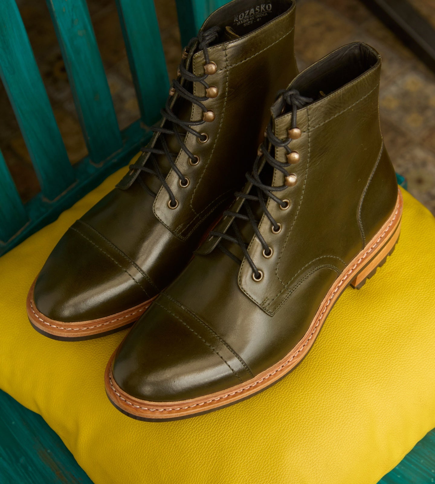 Goodyear Welted Olive Captoe Boot