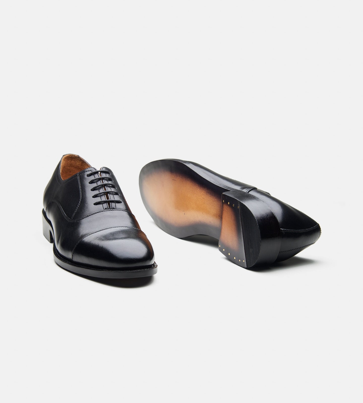 Classic Goodyear Welted Black Captoe Oxfords