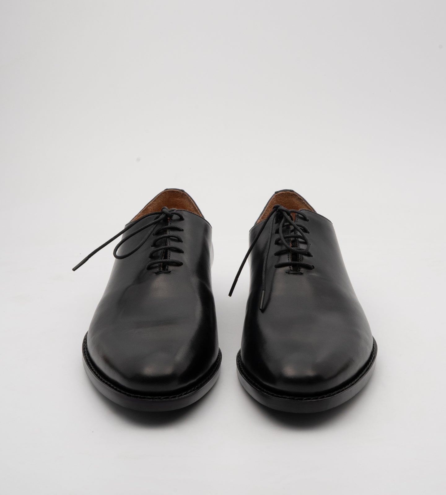 Goodyear Welted Almond Toe Black Wholecut Oxfords