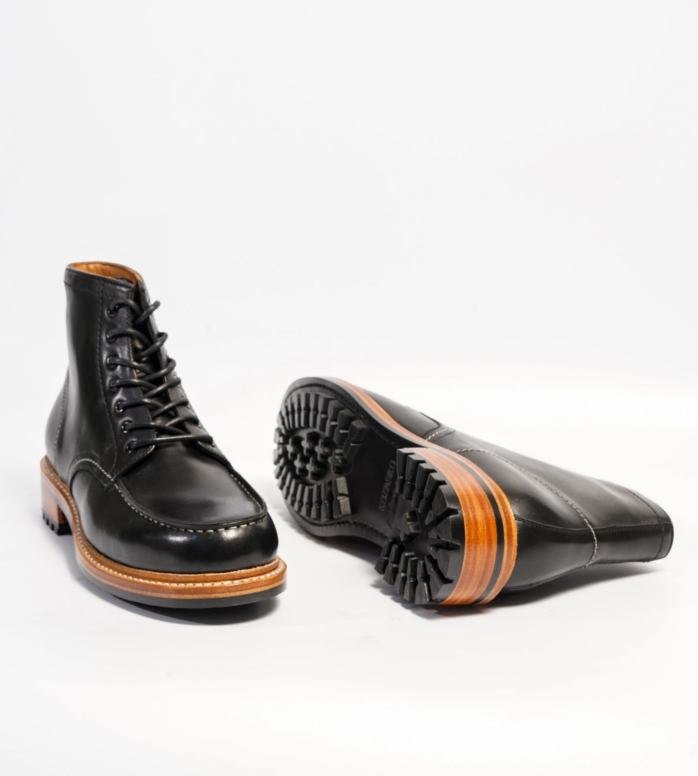 Goodyear Welted Black Full Grain Moctoe Boot