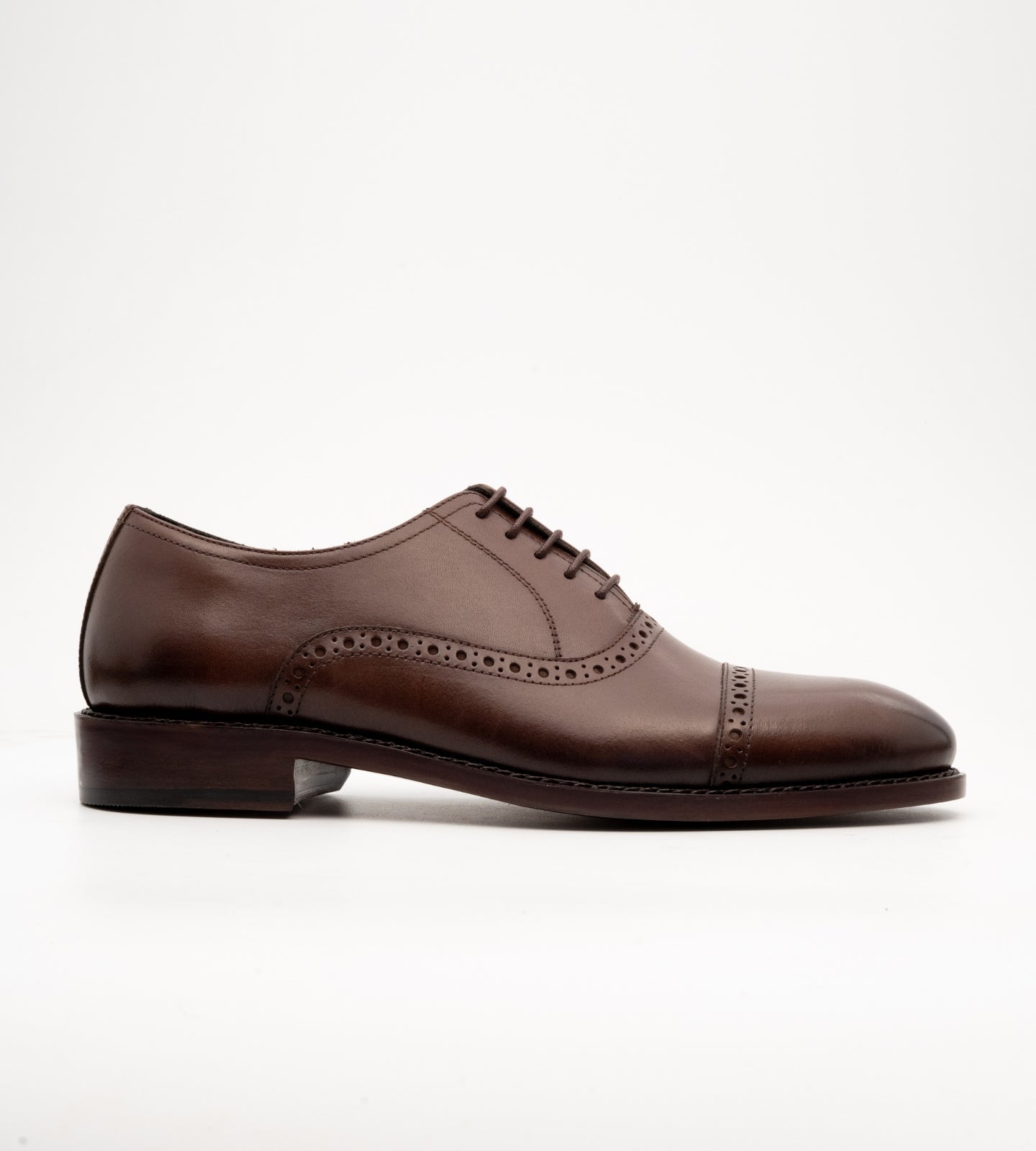Goodyear Welted Semi Brogue Brown Captoe Oxfords