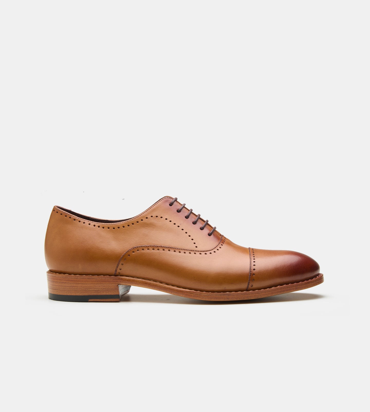Goodyear Welted Tan Captoe Oxfords with Punches