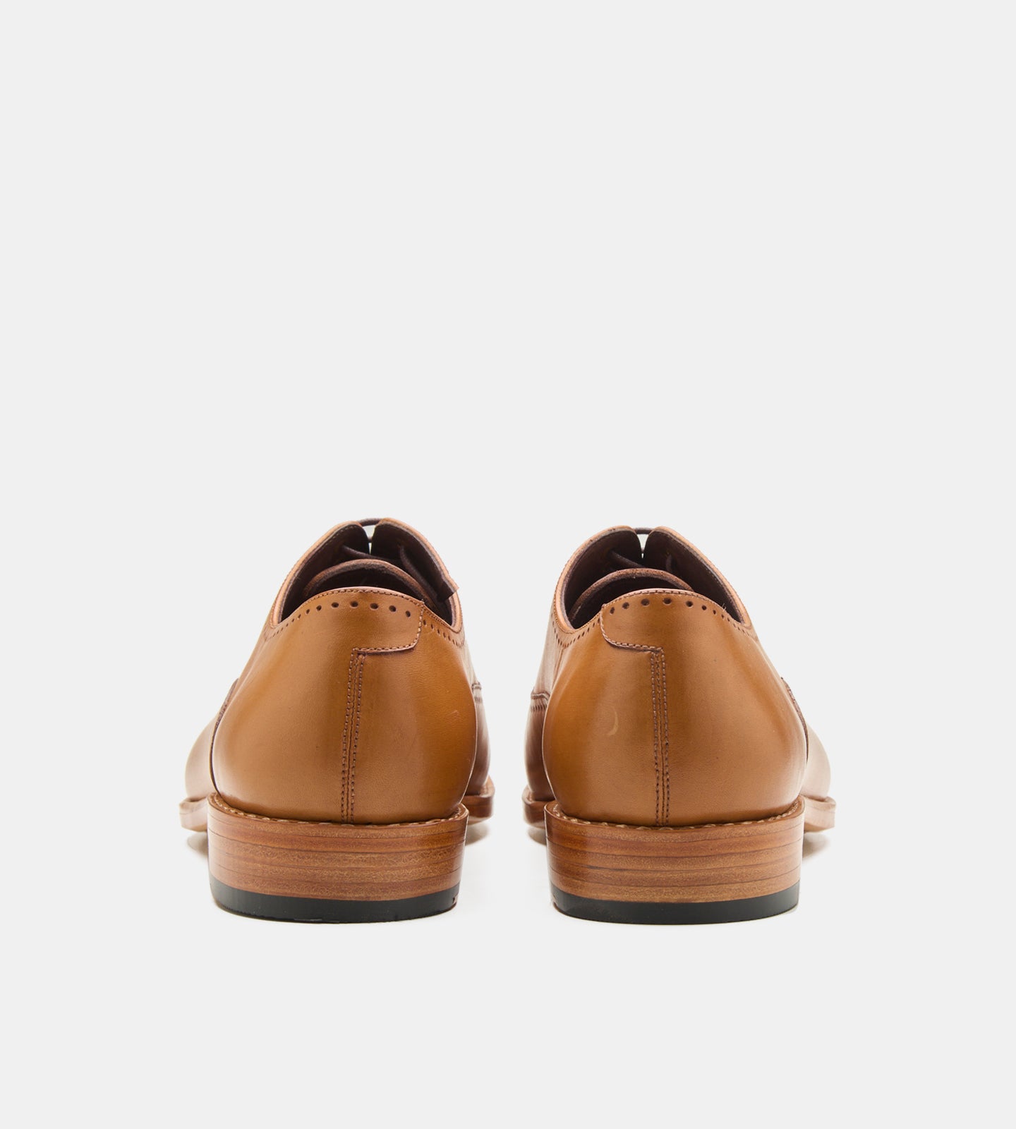 Goodyear Welted Tan Captoe Oxfords with Punches