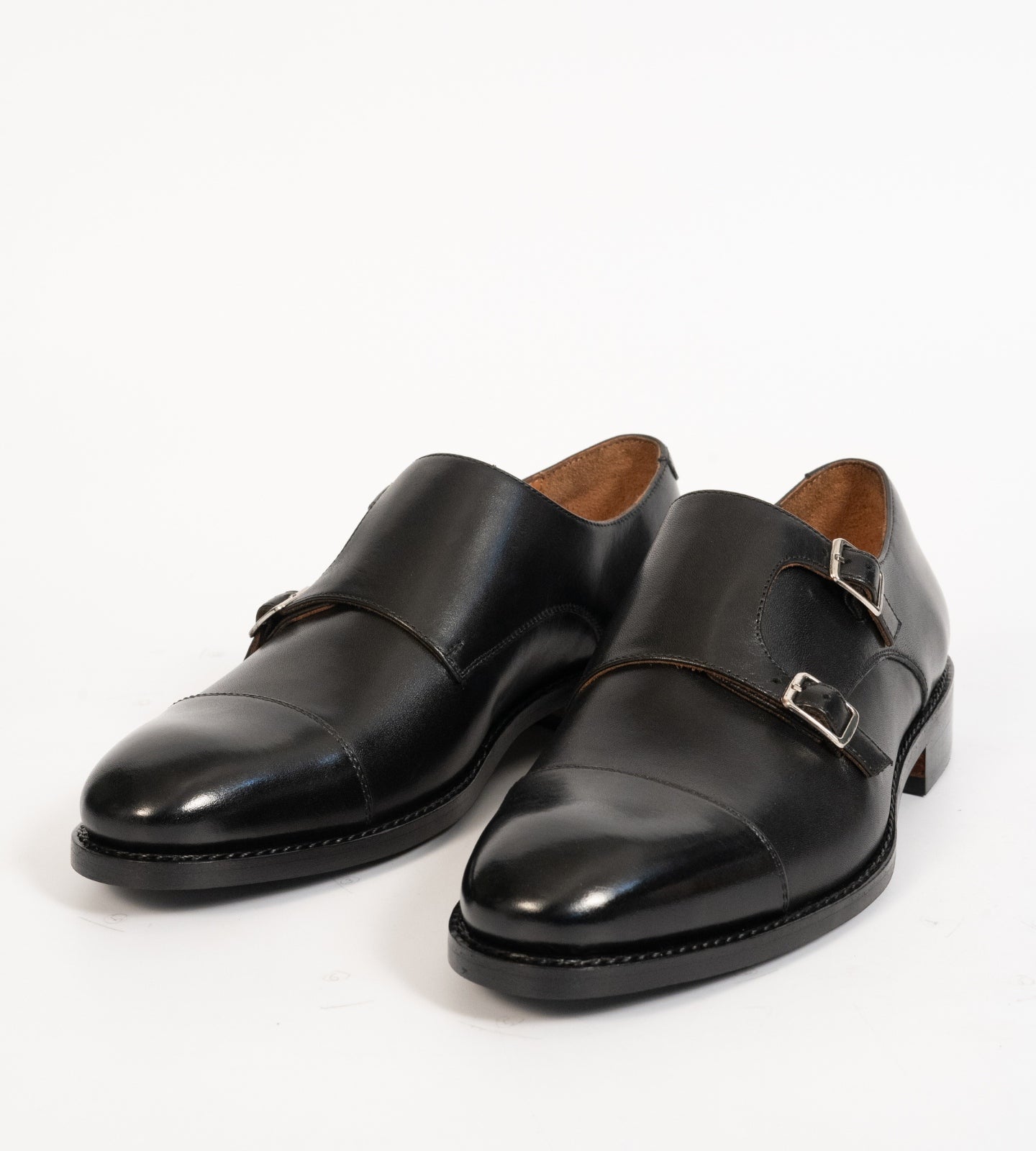 Goodyear Welted Black Double Monk Strap shoe