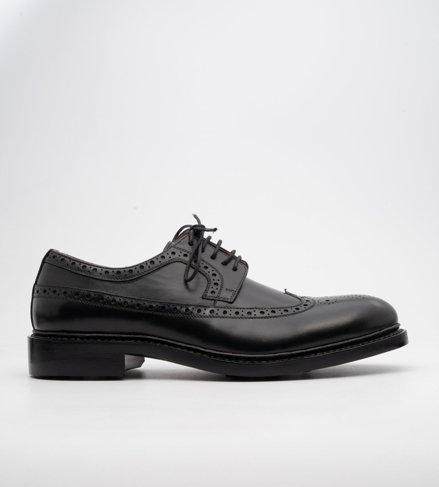 Goodyear Welted Classic Black Longwing Blucher Shoe