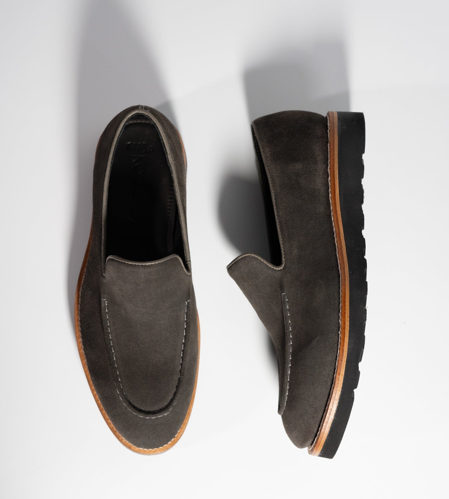Hand-Welted Comfort Grey Suede Loafers