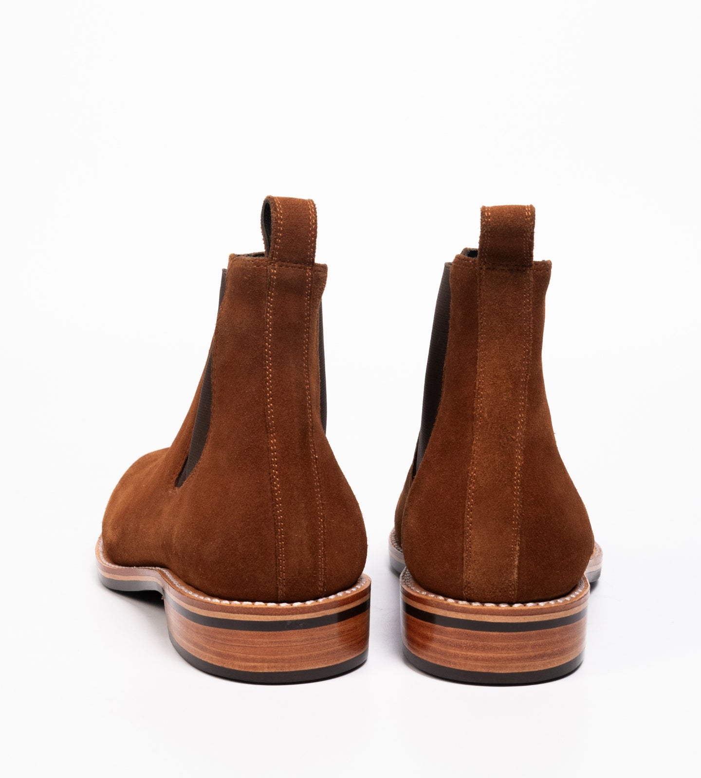 Goodyear Welted Caramel Suede Wholecut Chelsea Boot