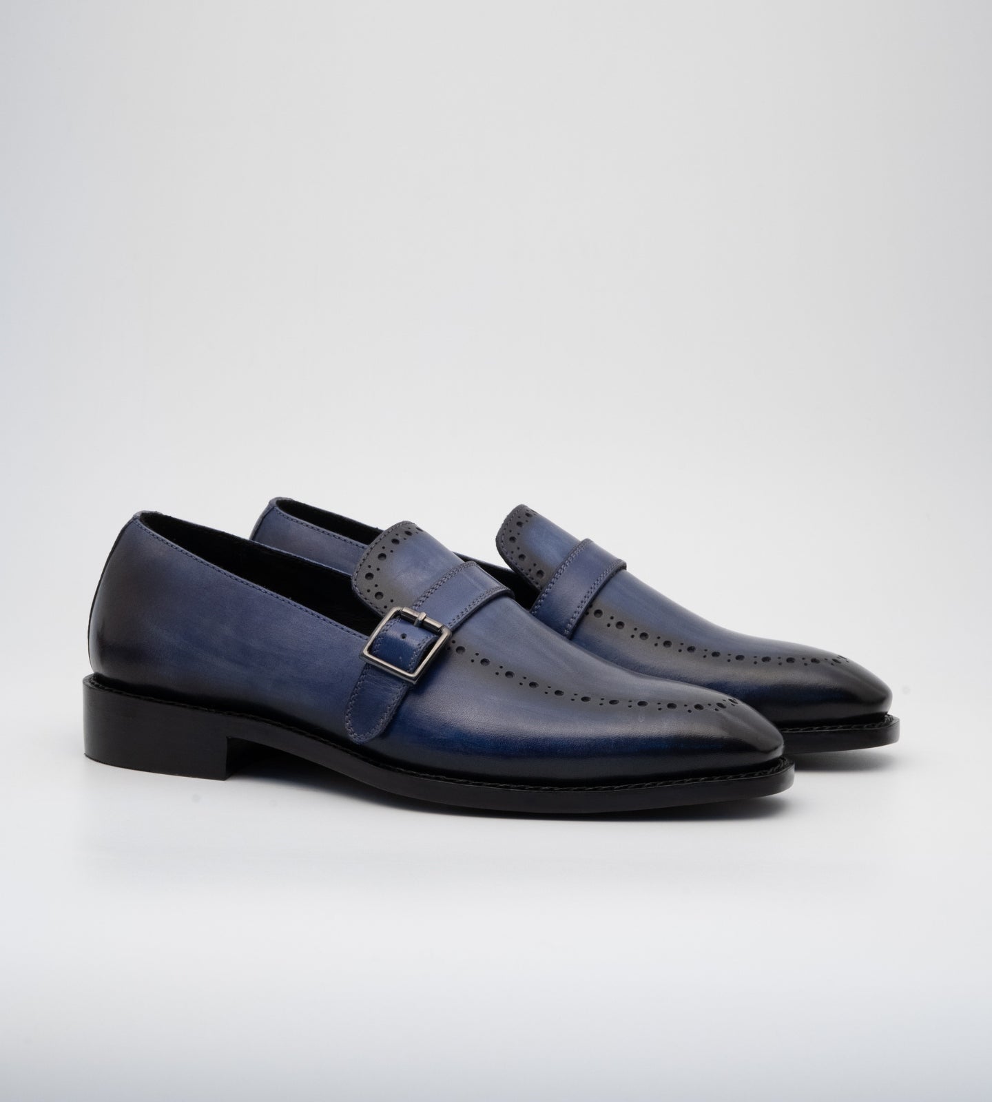 Goodyear Welted Handpainted Navy Strap Loafer