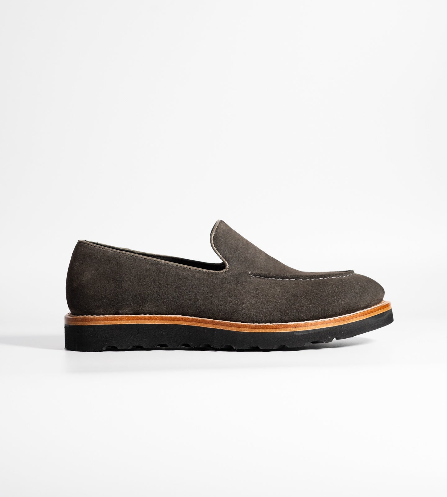Hand-Welted Comfort Grey Suede Loafers