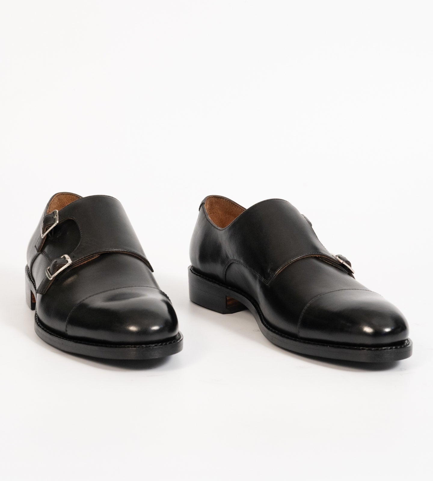 Goodyear Welted Black Double Monk Strap shoe