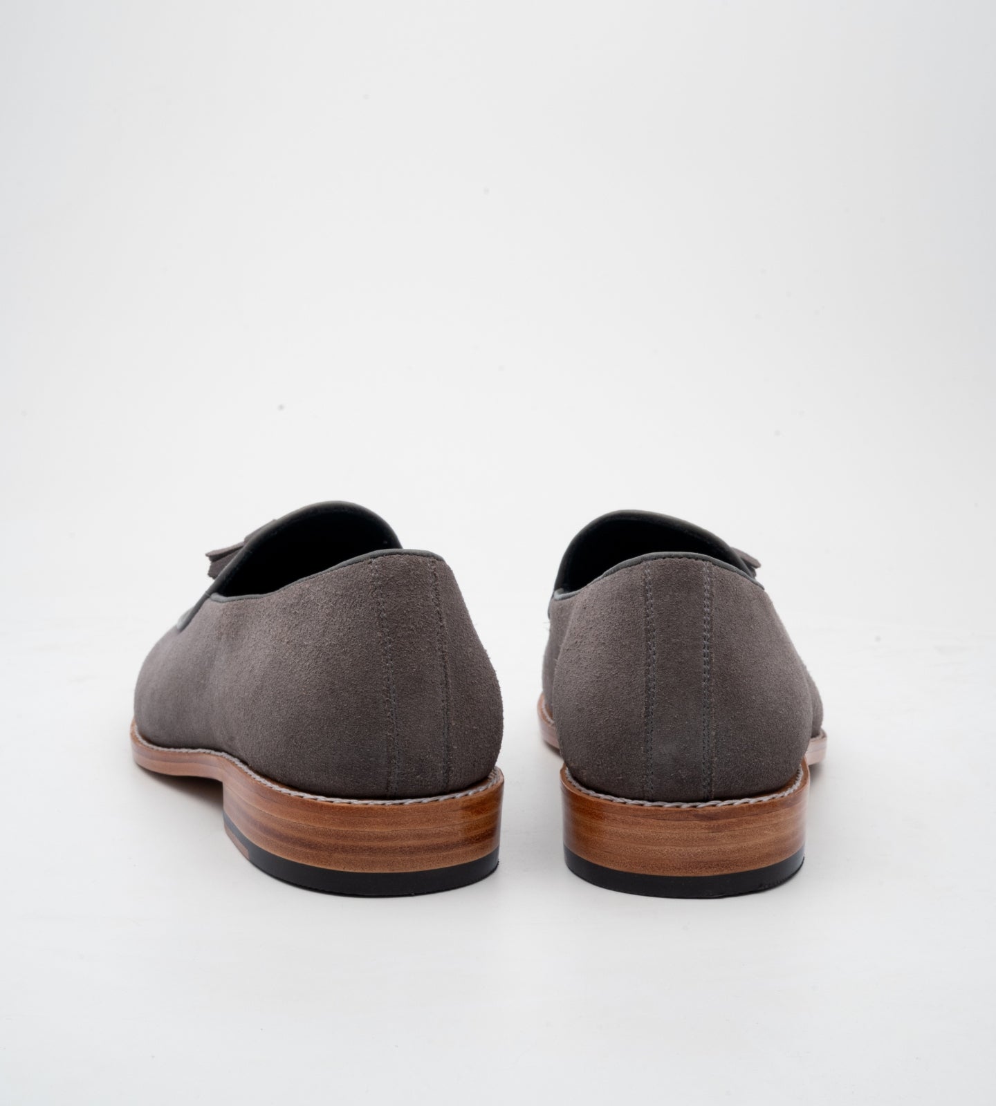 Goodyear Welted Grey Suede Belgian Tassel Loafer