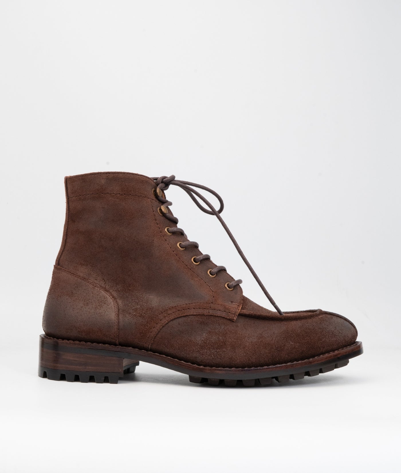 Hand Welted Classic Rough out Split Toe Derby Boot
